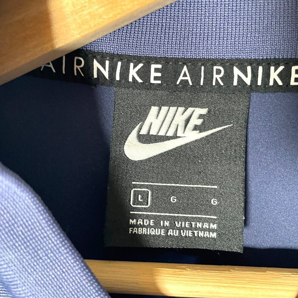 NIKE Satin Track Jacket LARGE Loose Fit NWOT Periwinkle - Picture 5 of 10